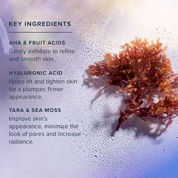 HERITAGE STORE Aura Glow Facial Mask, Brightening & Refining Treatment, All Skin Types, Exfoliating Gel Mask with AHA & Fruit Acids, Hyaluronic Acid, Sea Moss & Clear Quartz, Vegan, Paraben Free, 2oz