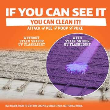 ANGRY ORANGE Pet Stain Remover Kit for Dog Urine - Enzyme Cleaner - Citrus - 32 oz + UV Flashlight