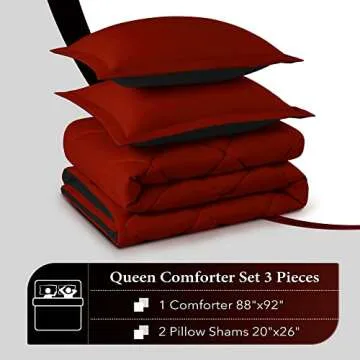 Downluxe Queen Comforter Set - Soft Reversible Bedding