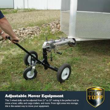 Tow Tuff Adjustable Trailer Dolly with 16" Tires