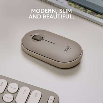 Logitech Pebble Wireless Mouse with Bluetooth or 2.4 GHz Receiver, Silent, Slim Computer Mouse with ...