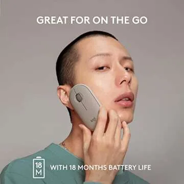 Logitech Pebble Wireless Mouse with Bluetooth or 2.4 GHz Receiver, Silent, Slim Computer Mouse with Quiet Clicks, for Laptop/Notebook/iPad/PC/Mac/Chromebook - Sand