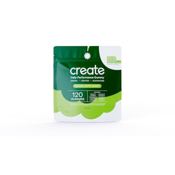 Create Daily Performance Gummy - Creatine Monohydrate Gummies for All - Vegan, Gluten-Free, Tasty En...