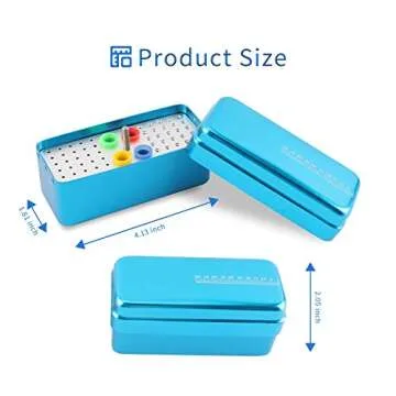 Annhua 60 Holes Dental Bur Blocks with Measurable Cover Autoclavable, Aluminum Burs Case Organizer D...