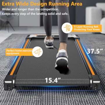 AIRHOT Walking Pad with Incline, 4 in 1 Under Desk Treadmill for Walking and Jogging, Portable Walking Treadmill with Remote Control Lanyard for Home, 2.5HP Low-Noise Desk Treadmill in LED Display