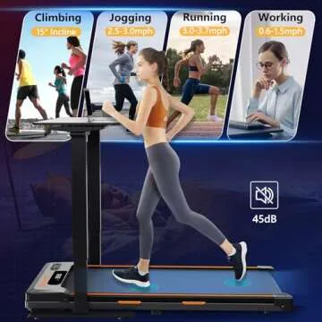 AIRHOT Walking Pad with Incline, 4 in 1 Under Desk Treadmill for Walking and Jogging, Portable Walking Treadmill with Remote Control Lanyard for Home, 2.5HP Low-Noise Desk Treadmill in LED Display