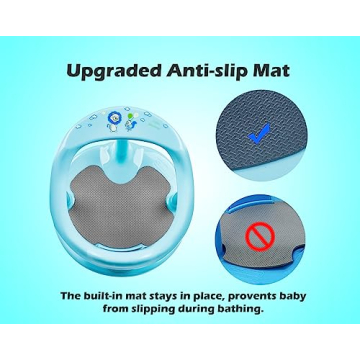 Safe Baby Bath Seat with Non-slip Mat and Suction Cups
