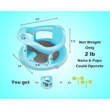 Safe Baby Bath Seat with Non-slip Mat and Suction Cups