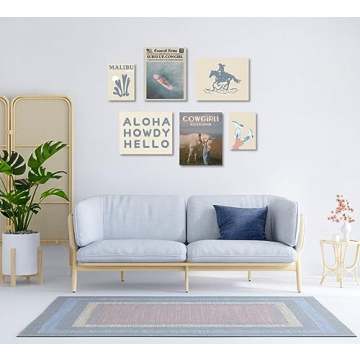 MINI ZOZI Coastal Cowgirl Wall Art Set of 6 Posters