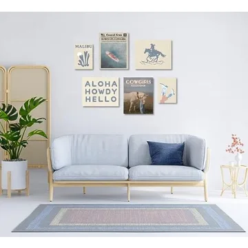 MINI ZOZI Coastal Cowgirl Wall Art Set of 6 Posters