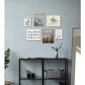MINI ZOZI Coastal Cowgirl Wall Art Set of 6 Posters