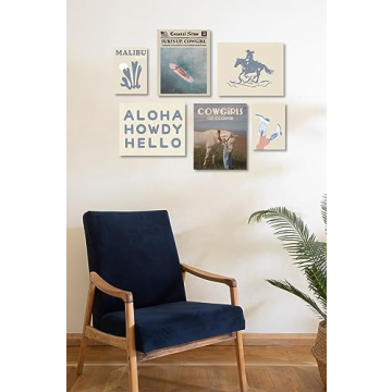 MINI ZOZI Coastal Cowgirl Wall Art Set of 6 Posters