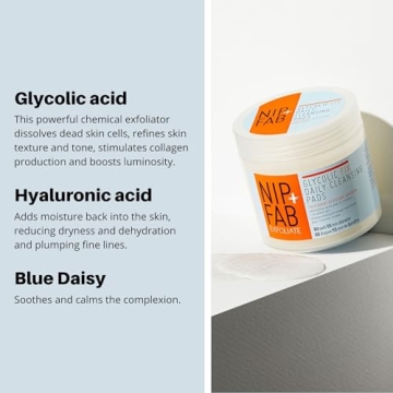 Nip + Fab Glycolic Acid Fix Daily Cleansing Pads for Radiant Skin