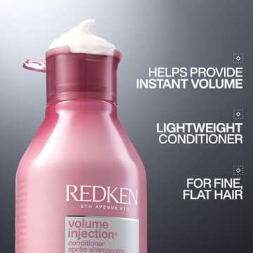 Redken Volume Injection Conditioner, Lightweight Volume Conditioner For Fine Hair, Detangles and Add...