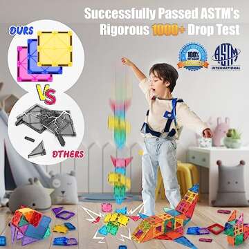 UREC Magnetic Tiles Kids Toys STEM Magnet Toys Kids Games Magnetic Blocks Building Toys Preschool Le...