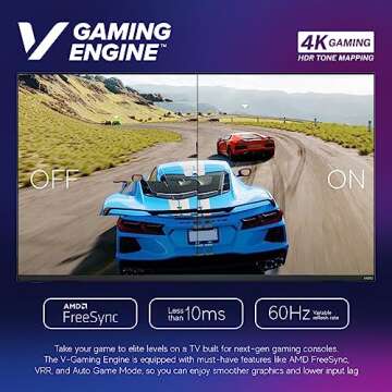 VIZIO 70-inch V-Series Class 4K UHD Smart TV, Dolby Vision, HDR10+, IQ Active, V-Gaming Engine, with Airplay and Chromecast Built-in + Free Wall Mount (No Stand) - V705M-K03 (Renewed)