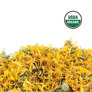 Calendula Tea 1LB (16Oz) 100% CERTIFIED Organic Whole Flower Calendula Herbal Tea (Calendula Officinalis), Caffeine Free in 1 lbs. Bulk Resealable Kraft BPA free Bags from U.S. Wellness
