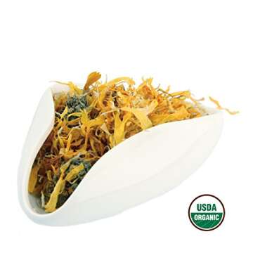 Calendula Tea 1LB (16Oz) 100% CERTIFIED Organic Whole Flower Calendula Herbal Tea (Calendula Officinalis), Caffeine Free in 1 lbs. Bulk Resealable Kraft BPA free Bags from U.S. Wellness
