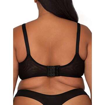 Smart & Sexy Women's Sheer Demi Underwire Bra, Black Hue (Mesh), 40DD