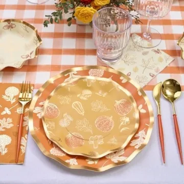 Elegant Thanksgiving & Holiday Paper Table Set, 64 Pieces