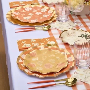 Elegant Thanksgiving & Holiday Paper Table Set, 64 Pieces