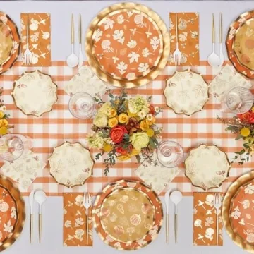 Elegant Thanksgiving & Holiday Paper Table Set, 64 Pieces