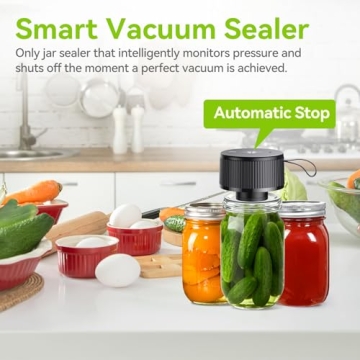 Upgraded 3-in-1 Electric Mason Jar Vacuum Sealer Kit for Mason Jars, Food Savers & Containers | Food...