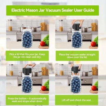 Electric Mason Jar Vacuum Sealer for Food Preservation