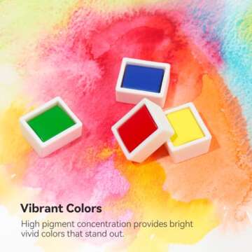 LIGHTWISH Vibrant Watercolor Paint Set with Brushes