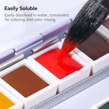 LIGHTWISH Vibrant Watercolor Paint Set with Brushes