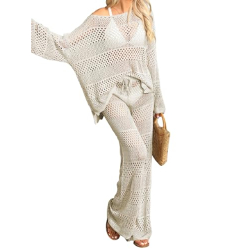 Famulily Women's 2 Piece Crochet Cover Up Set for Beachwear, Luxe Comfort and Style