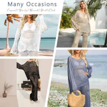 Stylish Famulily 2 Piece Crochet Beach Cover-Up Set