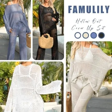 Stylish Famulily 2 Piece Crochet Beach Cover-Up Set
