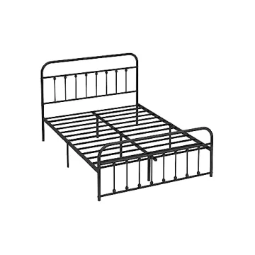 Closadin Classic Metal Platform Bed Frame with Headboard and Footboard