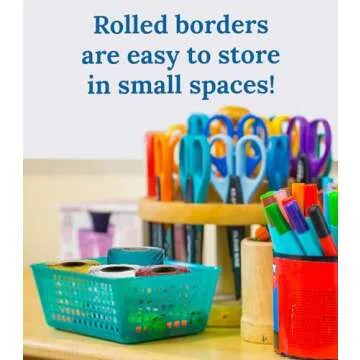 Carson Dellosa 36 Ft Scalloped Teal Bulletin Board Borders, Classroom Borders for Bulletin Board, White Board, Cork Board, Locker, and Classroom Décor, Bulletin Board Trim