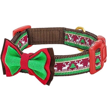 Blueberry Pet Christmas Santa Claus's Reindeer Dog Collar - Small 12"-16"