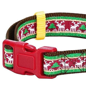 Blueberry Pet Christmas Adjustable Dog Collar with Bow Tie