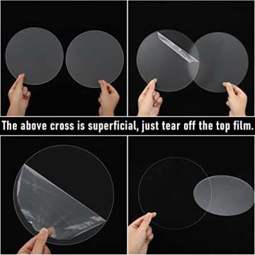 10 Pieces Clear Acrylic Circle Sheet Acrylic Round Disc Acrylic Circle Blank Plastic Disc Ornaments for Cake Holders Coasters Picture Frame Painting Art Project DIY Crafts Protection(8 Inches)