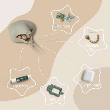 Moonkie Silicone Pacifier Holder Case - Stylish Safe Storage
