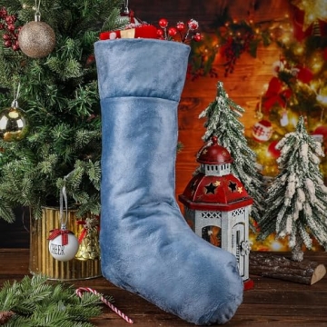 Juinipe Blue Velvet Christmas Stockings for Holiday Cheer