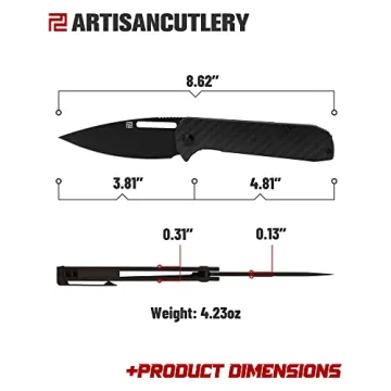 ARTISANCUTLERY EDC Folding Pocket Knife with Carbon Fiber Handle