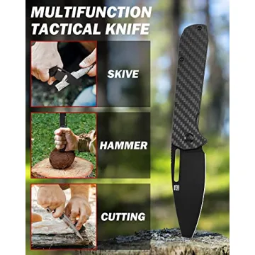 ARTISANCUTLERY EDC Folding Pocket Knife with Carbon Fiber Handle
