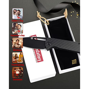 ARTISANCUTLERY EDC Folding Pocket Knife with Carbon Fiber Handle