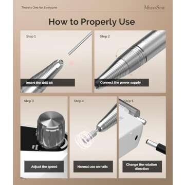 MelodySusie Professional Nail Drill 30000RPM Wireless
