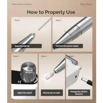 MelodySusie Professional Nail Drill 30000RPM Wireless