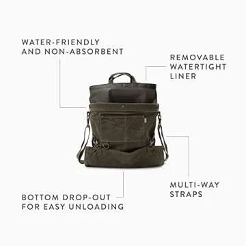 Barebones Harvesting and Gathering Bag - Foraging, Harvest and Fruit Picking Bag with Convertible Straps - Water-Resistant Waxed Canvas Gardening Tool Bag (Dark Khaki)