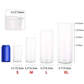 Glass Cylinder Vases Set of 30, Hewory Tall Clear Vase for Centerpieces, Glass Candle Holders for Pillar Floating Candles, Hurricane Wedding Vases for Home Decor (Not Include Flower and Candle)