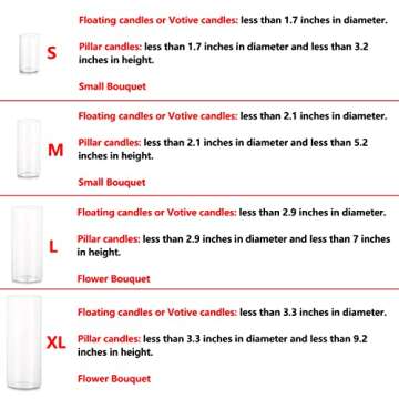 Glass Cylinder Vases Set of 30, Hewory Tall Clear Vase for Centerpieces, Glass Candle Holders for Pillar Floating Candles, Hurricane Wedding Vases for Home Decor (Not Include Flower and Candle)