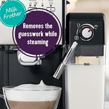 Mr. Coffee Programmable Espresso & Cappuccino Machine with Automatic Milk Frother & 19-Bar Pump, Stainless Steel