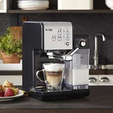 Mr. Coffee Programmable Espresso & Cappuccino Machine with Automatic Milk Frother & 19-Bar Pump, Stainless Steel